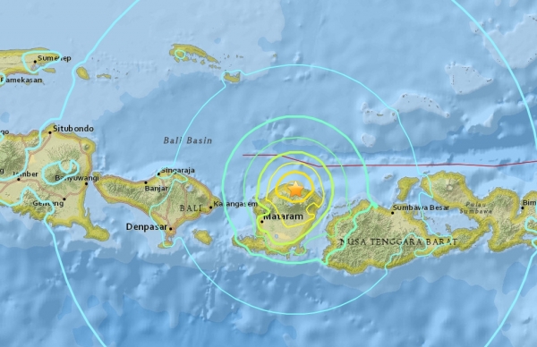 USGS “인도네시아 롬복에서 규모 7.0 강진” (사진=USGS 홈페이지 캡처)