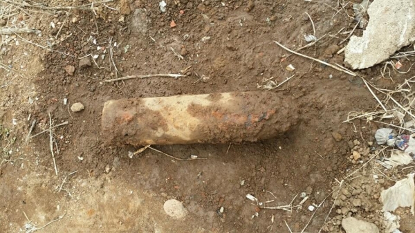 제주시 이호1동에서 발견된 포탄 (사진=제주지방경찰청)