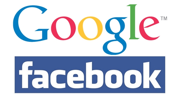 구글과 페이스북 로고.