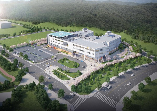 동부건설은 충북 음성군 국립소방병원 건립사업을 수주했다고  23일 밝혔다. 사진은 해당 사업 조감도.(사진-동부건설)