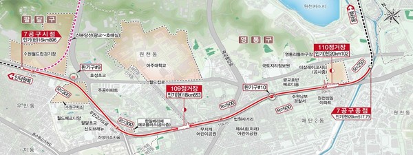 인덕원_동탄 복선전철 제7공구 평면도. (사진=한양)