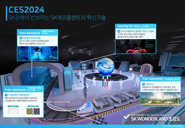 CES 2024 SK관에서 선보이는 SK에코플랜트의 혁신기술 및 솔루션. (사진=SK에코플랜트)